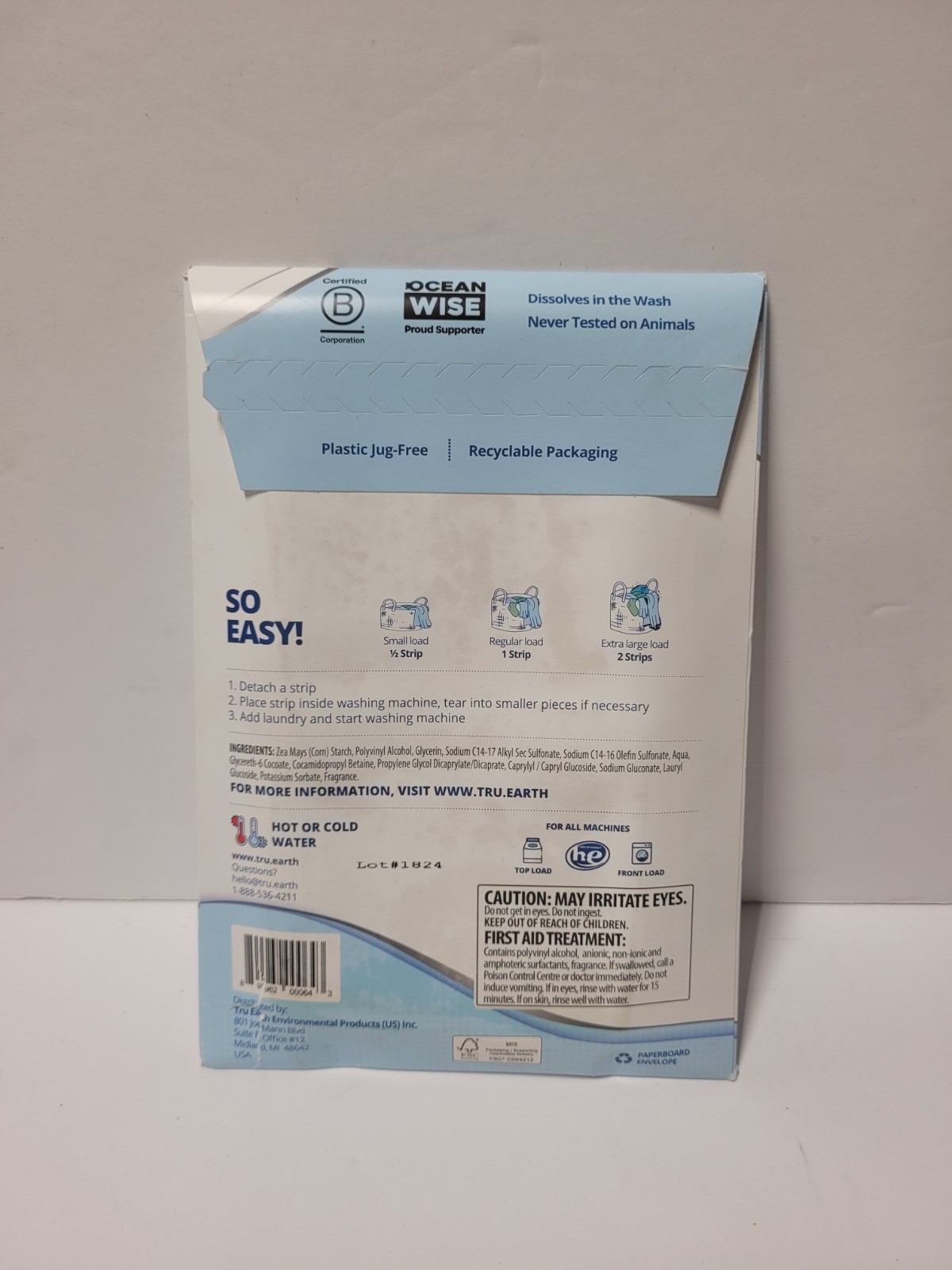 Tru Earth 64 Strips - 128 Loads Detergent Eco-Strips - Ultra Concentrate - Linen gallery
