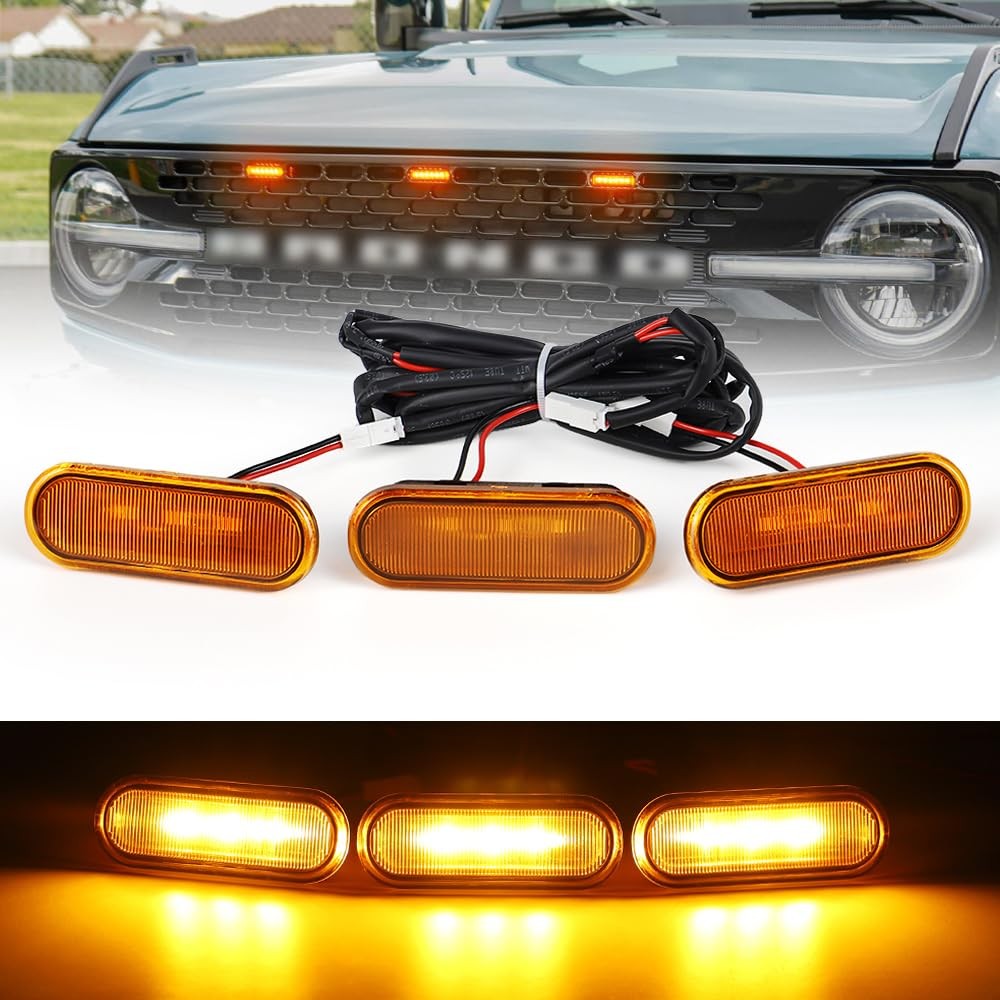 Atubeix LED Grill Lights for Ford Bronco 2021 2022 2023 2024 2025 Amber gallery