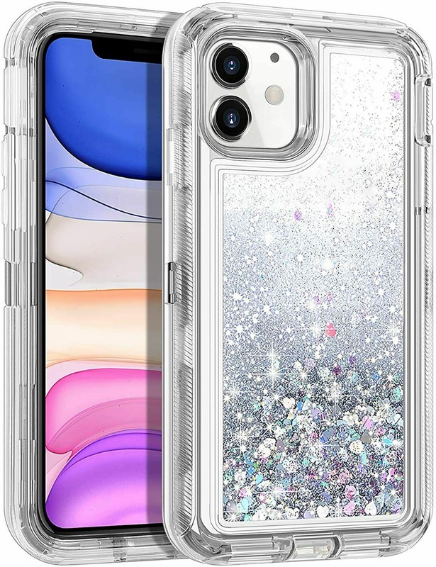 For iPhone 16 /15/14 /13/12/Pro /Plus Shockproof Liquid Glitter Defender Case gallery