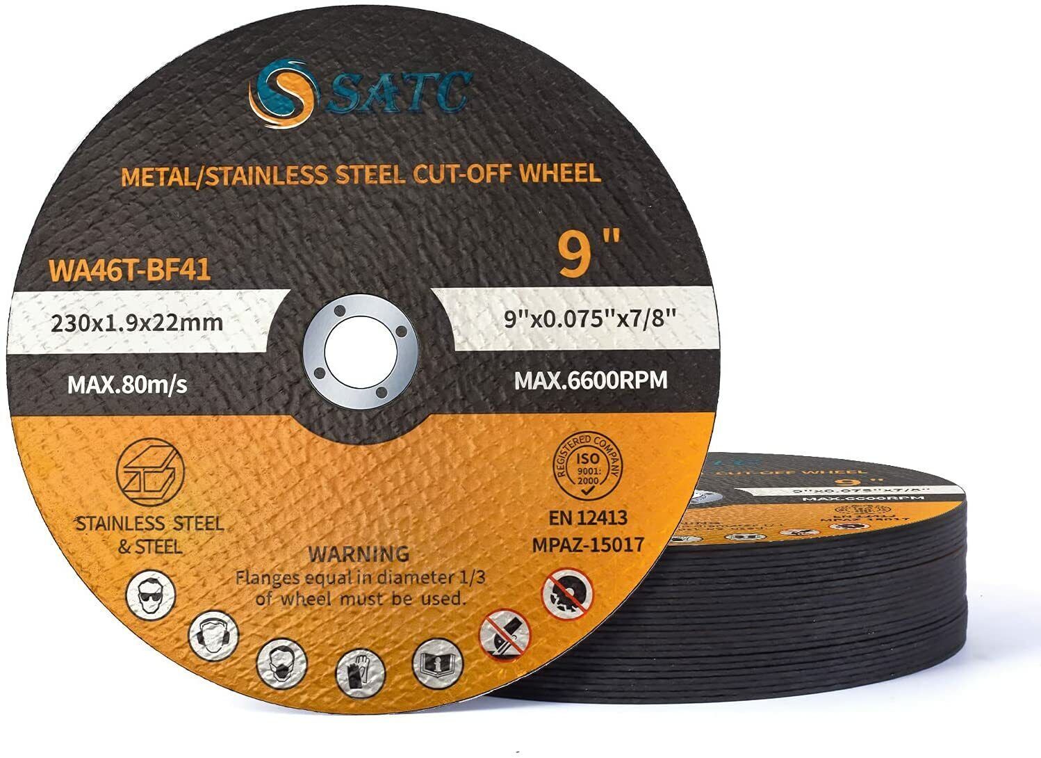 50 Pack Cut Off Wheels 9 In Cutting Discs 9" x .075" x 7/8" Metal Cutting Wheel gallery