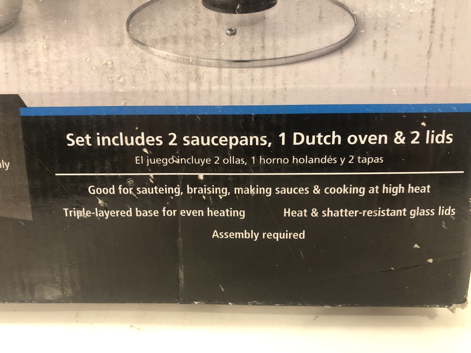 Mainstays 5 Piece Cookware Set Stainless Steel 2 Saucepans, 1 Dutch Oven, 2 Lids gallery
