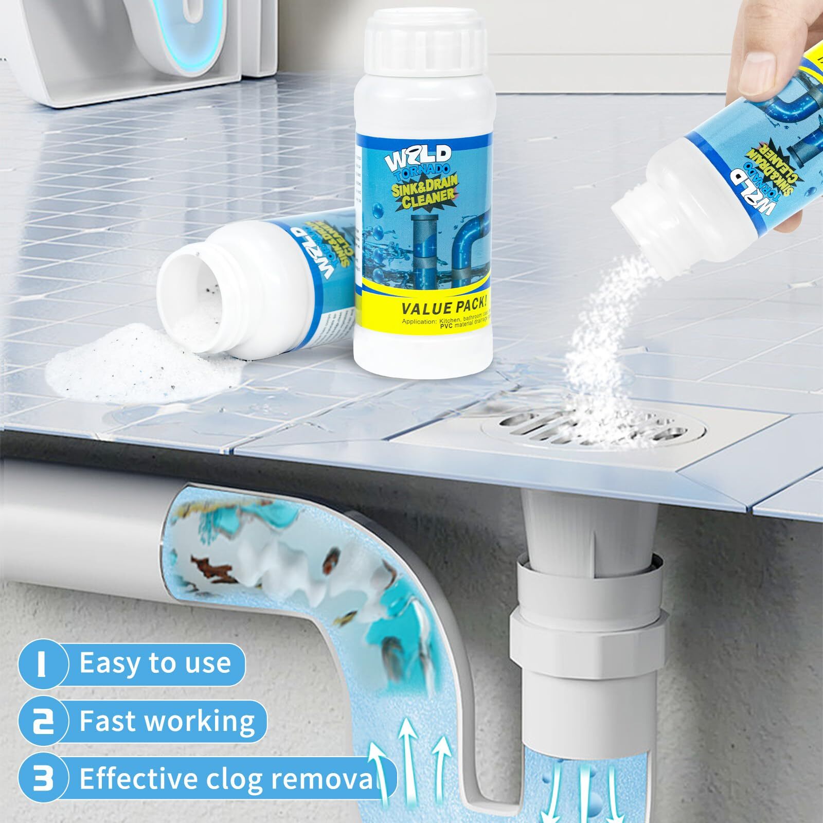 Sink and Drain Cleaner 5-Pack Quick Unclog Tool for Kitchen Toilet Sink Drains gallery