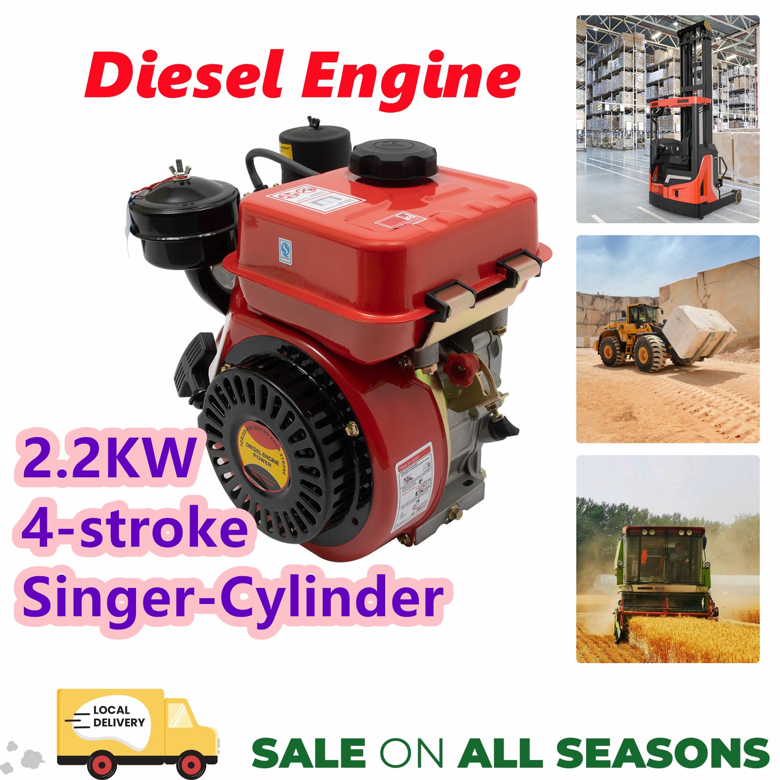 4 Stroke Diesel Engine Motor Single Cylinder For Small Agricultural Machinery gallery