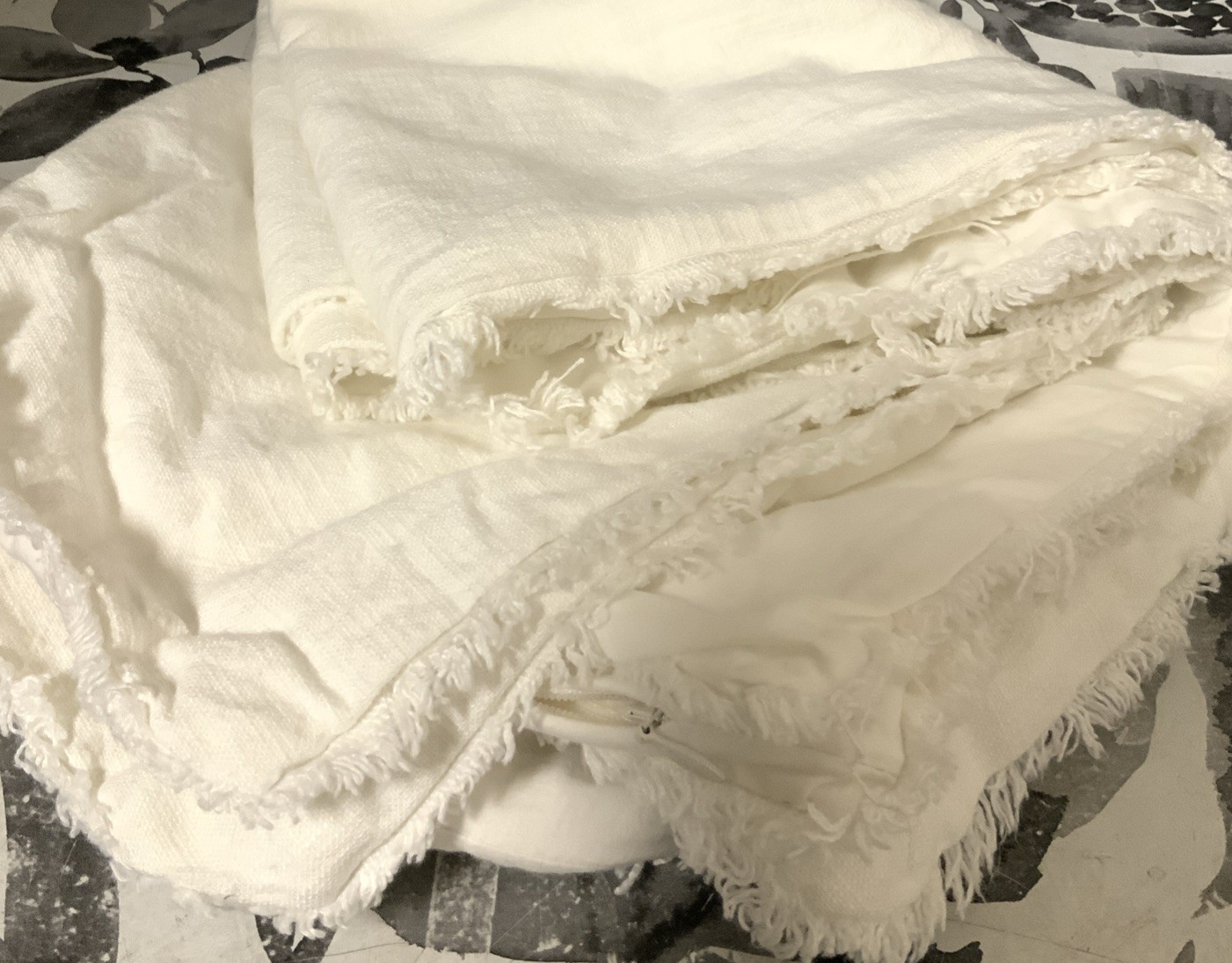 ➿ Casaluna Heavyweight Linen Blend ⚠️ONLY Sham, King, ⚠️White 🆕 As Shown 👈 gallery