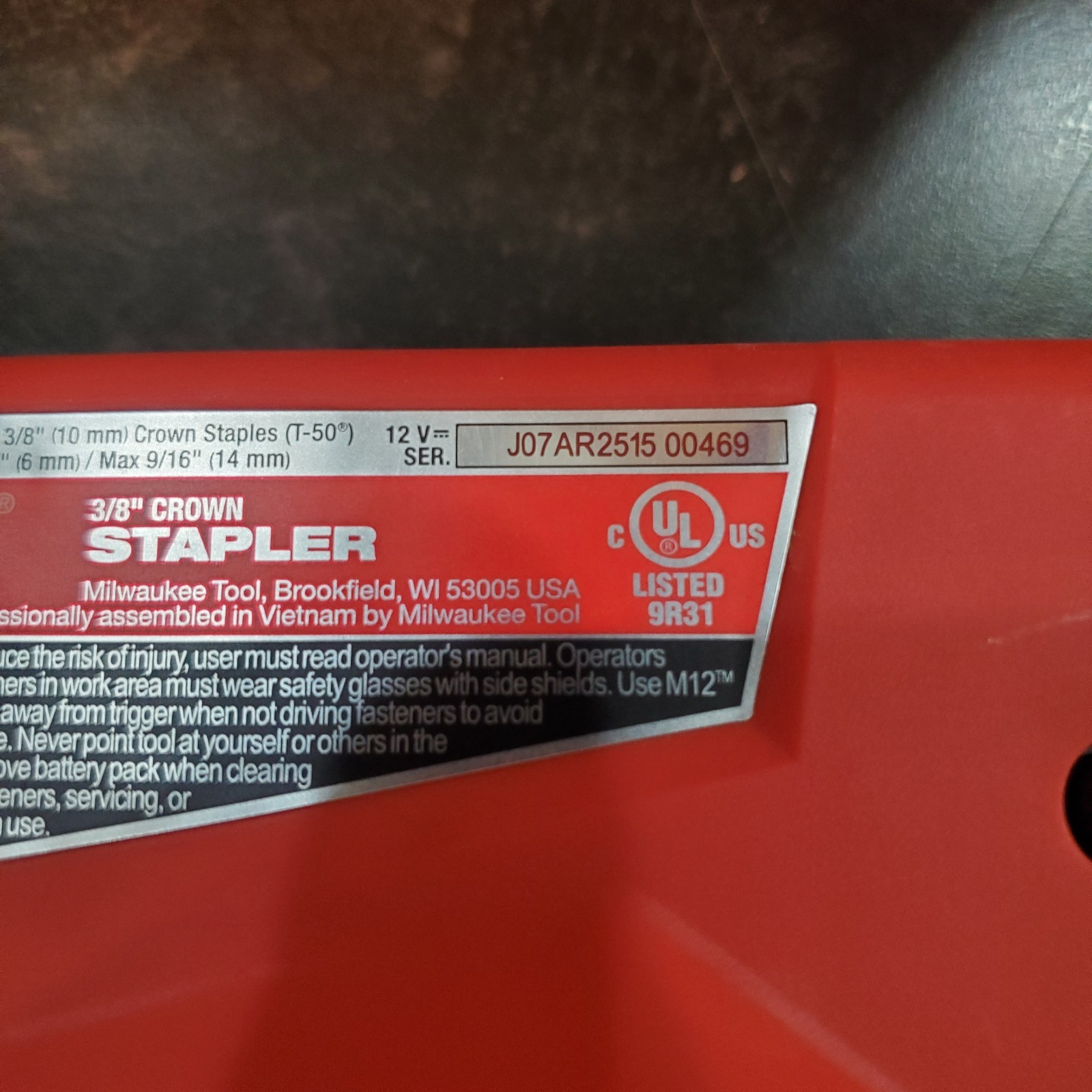 Milwaukee 2447-20 M12 3/8" Crown Stapler Bare Tool Lightly Used gallery