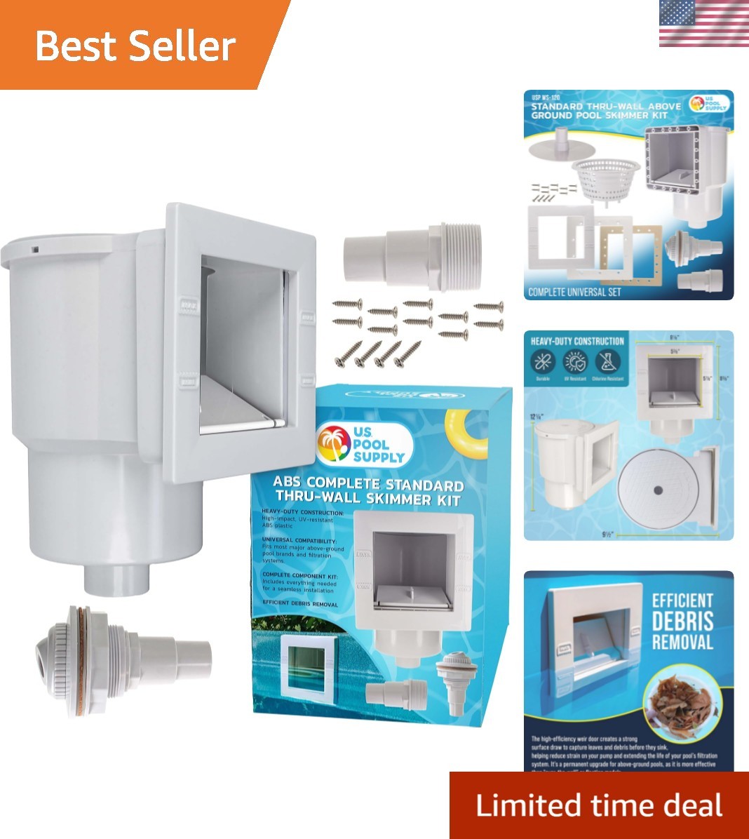 Complete Replacement Pool Skimmer Kit for Above Ground Pools - Heavy-Duty Design gallery