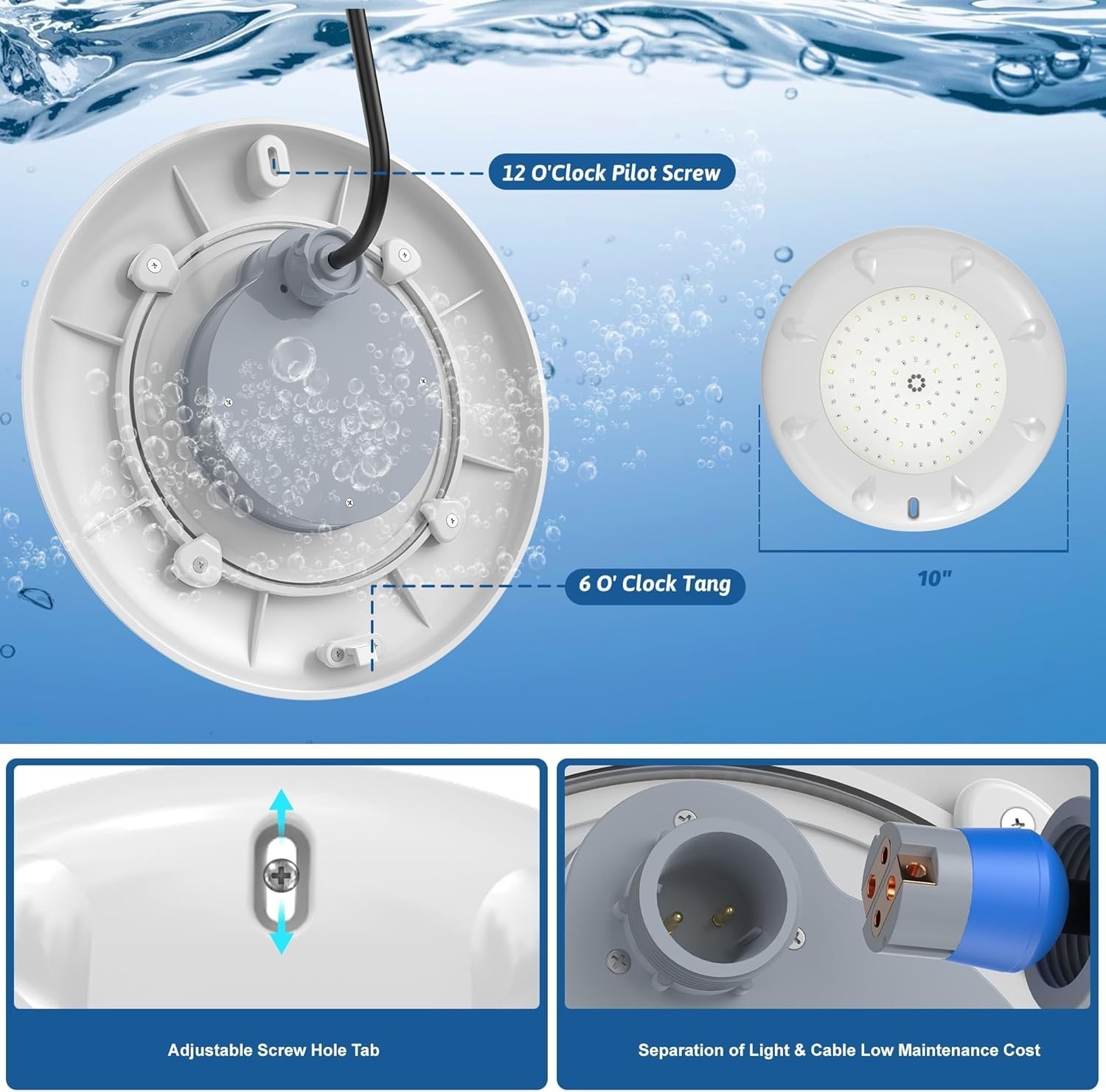 Pool Light for Inground Pools, 35W 12V RGBW LED Multicolor Inground Pool Light 1 gallery