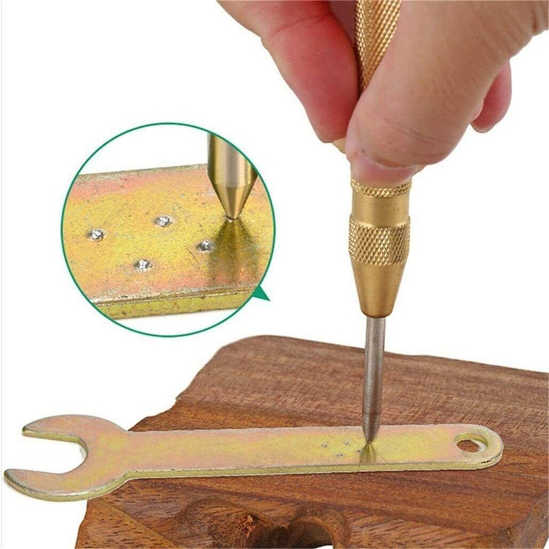 4X Automatic CENTER PUNCH Tool Adjustable Spring Loaded Super Strong Metal Drill gallery