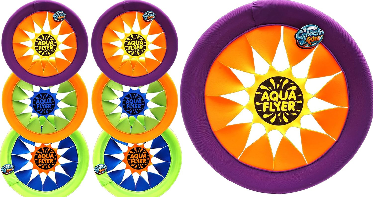 JA-RU Splash Fun Aqua Flyer Soft Frisbee (6 Frisbees Assorted) Easy & Super Soft gallery