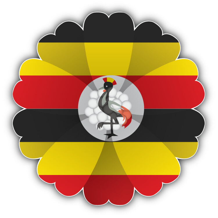 Uganda Flag Flower Car Bumper Sticker Decal "SIZES" gallery