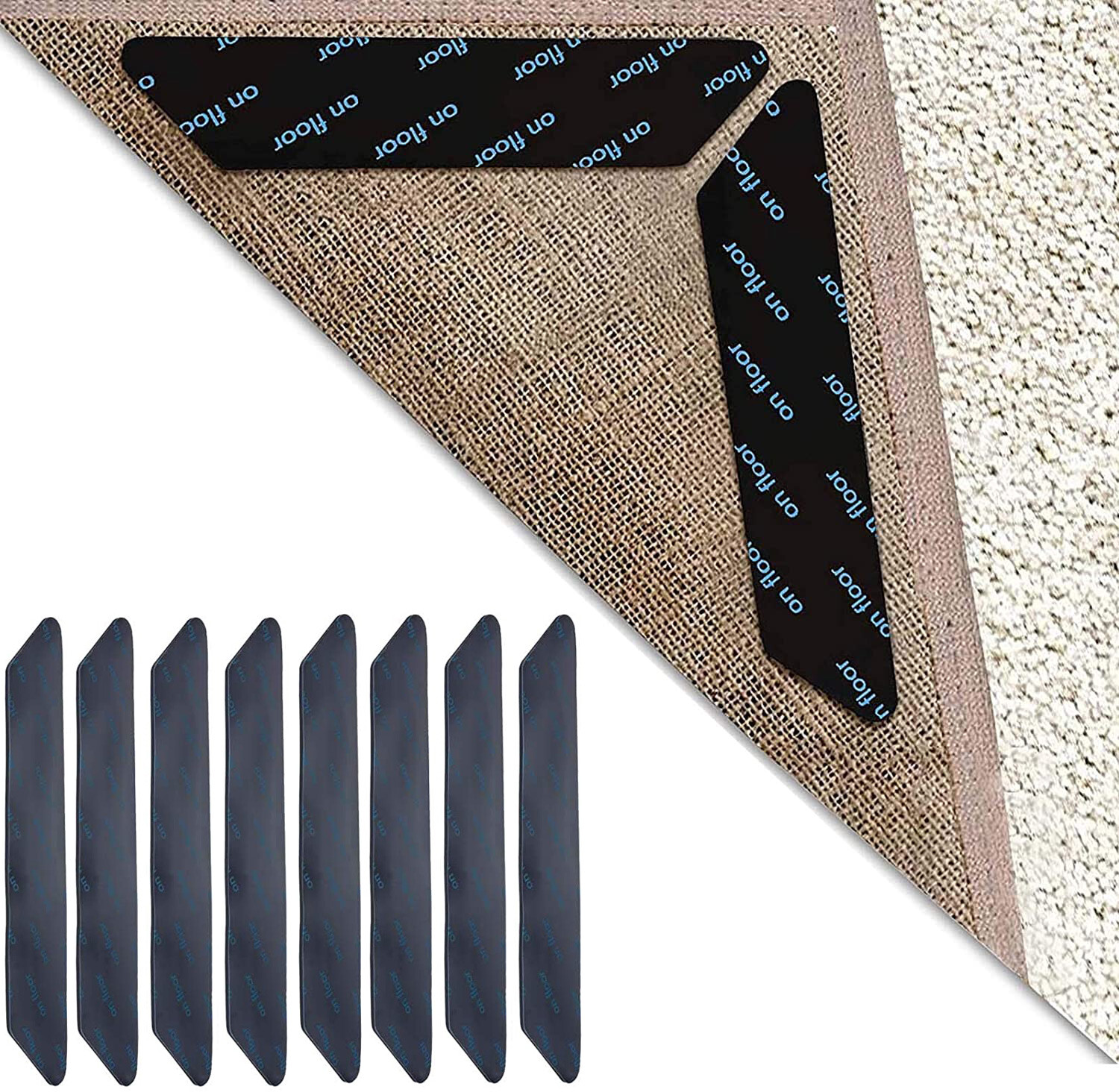 8PCS Carpet Mat Grippers Non Slip Rubber Rug Sticker Skid Tape Reusable Adhesive gallery