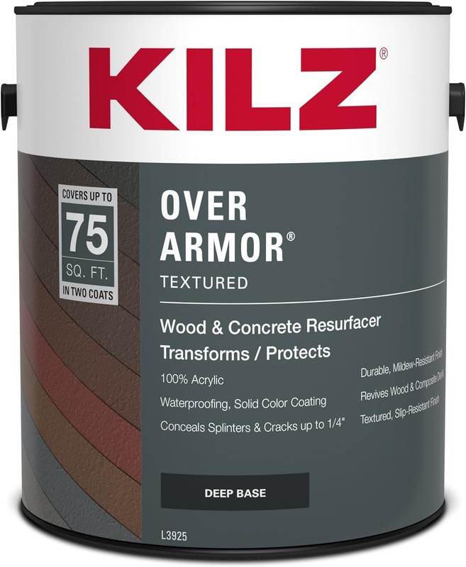 KILZ Over Armor Textured Solid Coating Wood Composite Concrete Resurfacer gallery