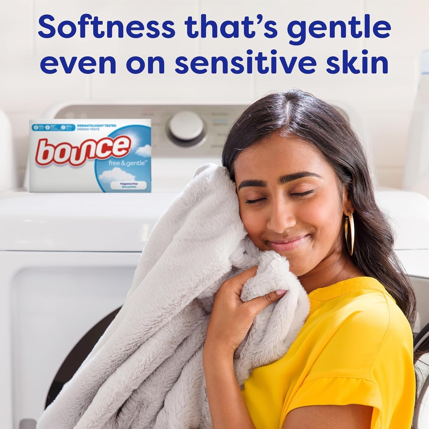 Bounce Free & Gentle Dryer Sheets, 240 Sheets, Unscented Fabric Softener 1pc gallery