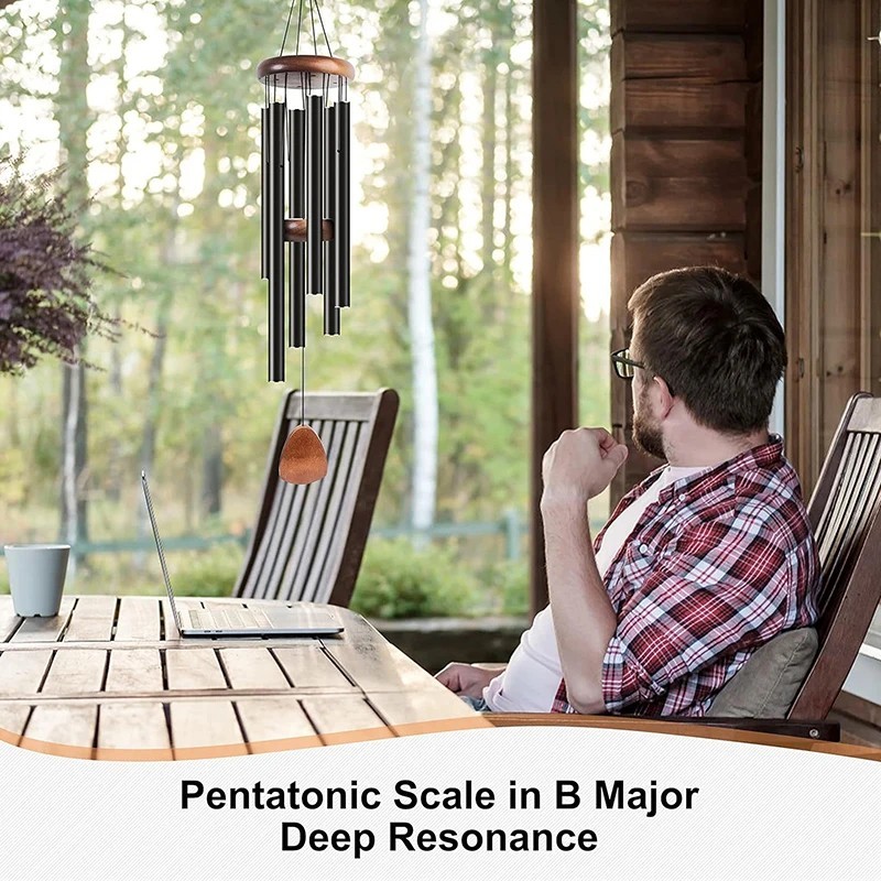 Wind Chimes Large Deep Tone Chapel Bells 6 Tubes Outdoor Garden Home Decor Gift gallery