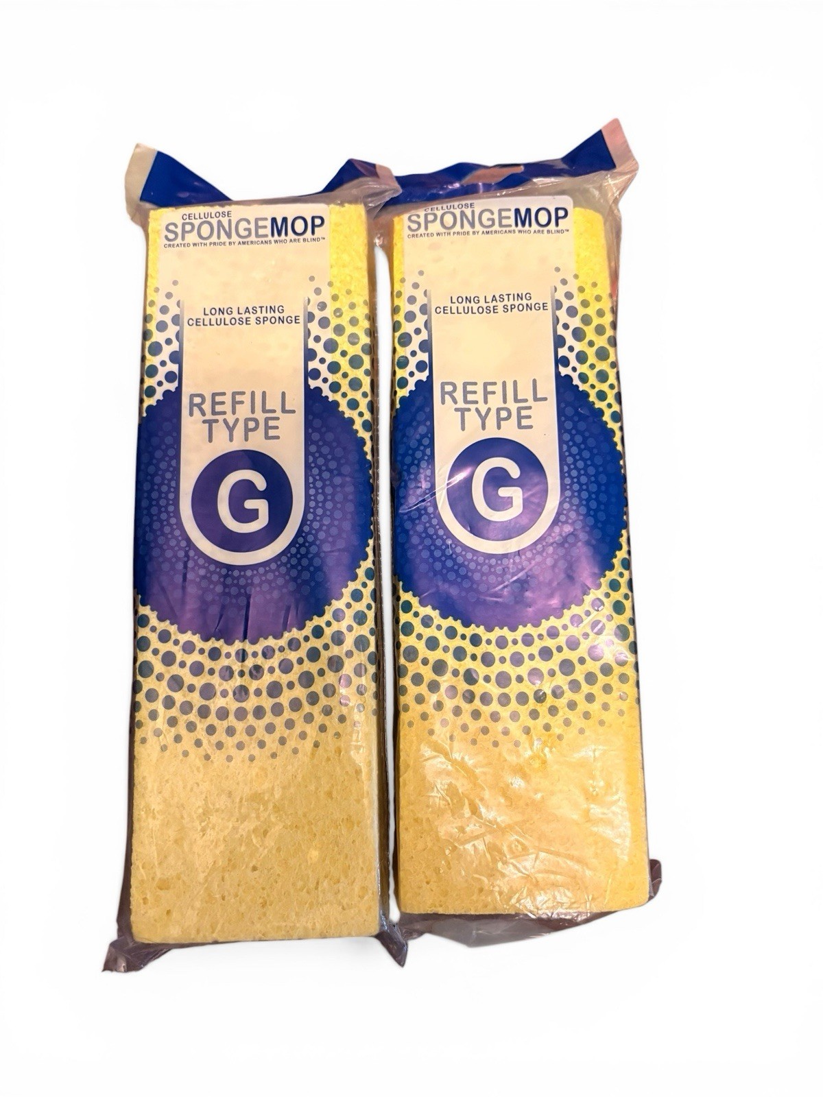 Cellulose Spongemop Refill Type G Yellow Long Lasting Sponge Mop USA Lot of 2 gallery