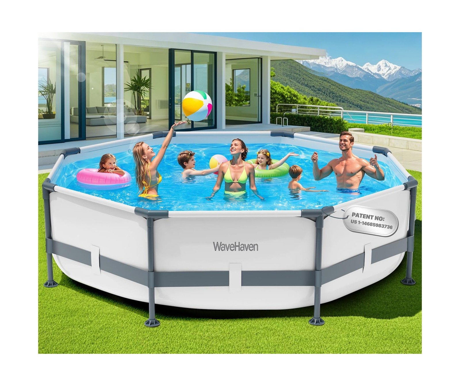 Above Ground Pool,10ft x 30in Frame Deep Swimming Pool, Round Family Pool, La... gallery