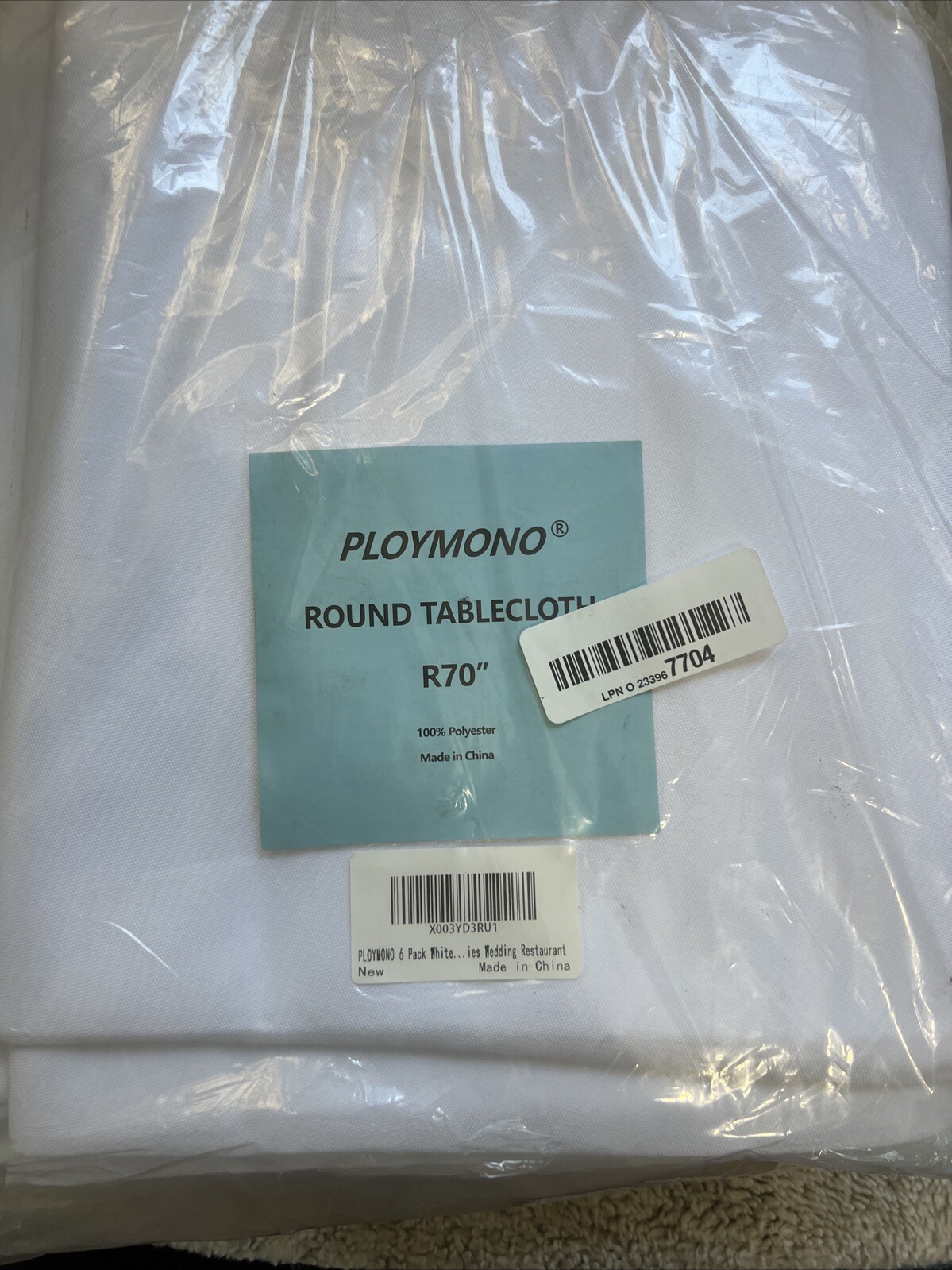 Round Tablecloths (6 For 19!) for weddings or banquets. 70 in diameter. White gallery