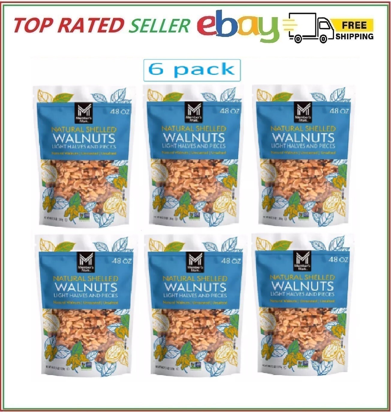6-pack Member's Mark Natural Shelled Walnuts (3 lbs.) gallery
