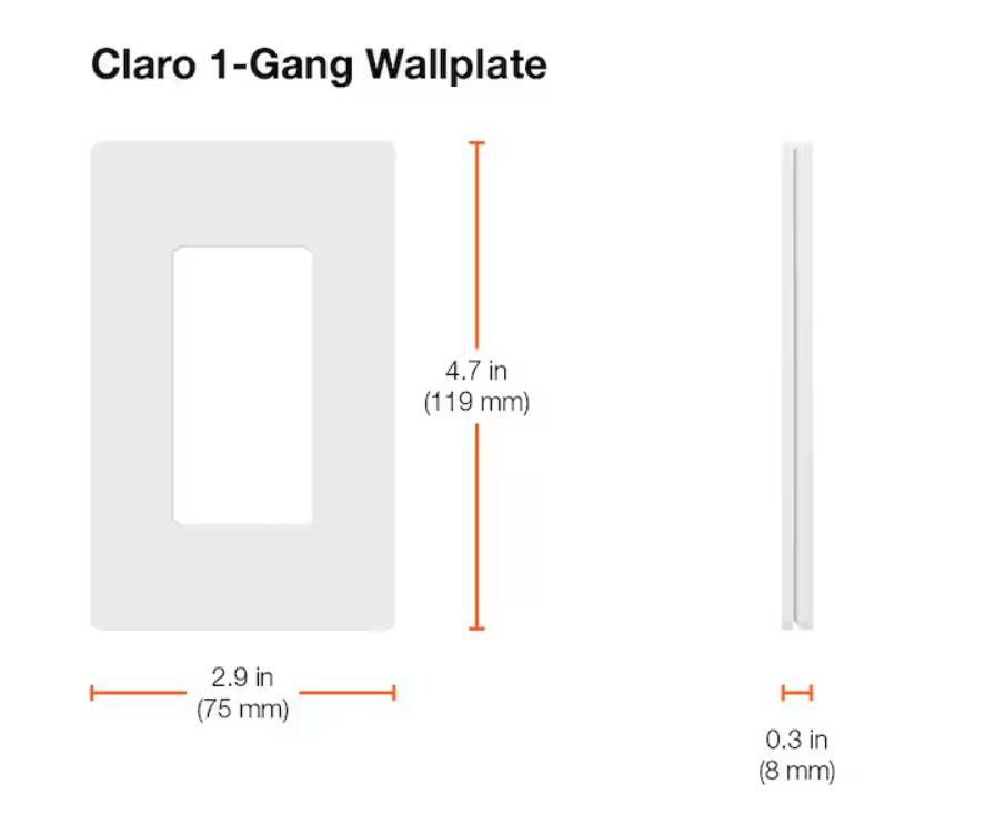Lutron CW-1-WH Claro Wall Plate - White NEW No Visible Screws gallery