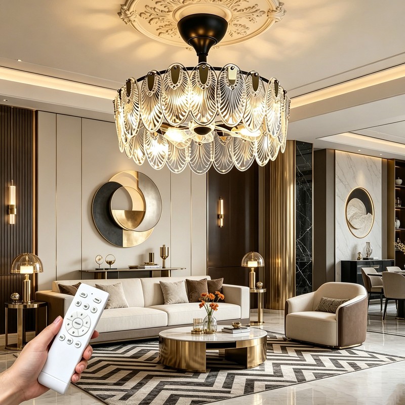 Adjustable Brightness Crystal with Remote Modern Decor Lamp for Conservatory gallery
