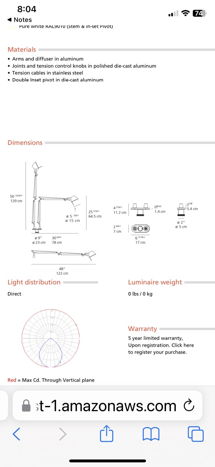 Artemide Tolomeo Classic Table With set in mount Black /White MSRP $799 gallery