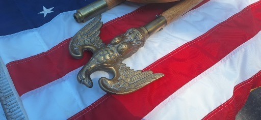 American solid brass Eagle. US Made 7 1/2" X 6 1/2" 3 pounds. (EAGLE ONLY.) gallery