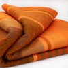 LUXURIOUS STRIPED ALPACA WOOL BLANKET 96x67 IN WARM ORANGE & EARTHY TONES gallery
