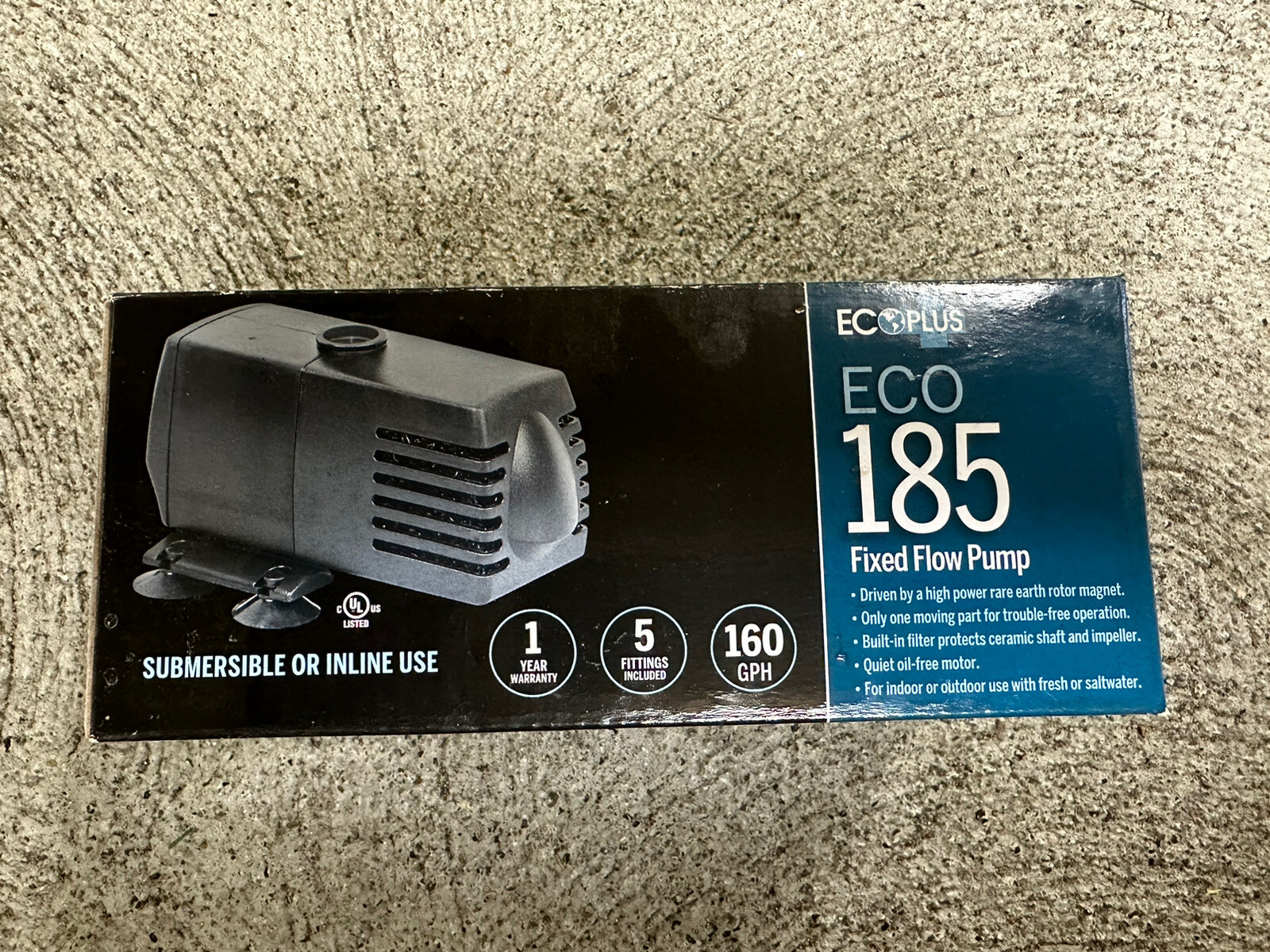 EcoPlus Eco 185 Fixed Flow Submersible or Inline Water Pump 158 GPH gallery