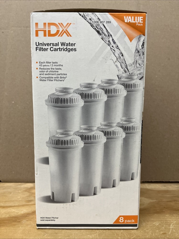 HDX Universal Replacement Water Filter Cartridges 8-Pack 1006 907 289 New In Box