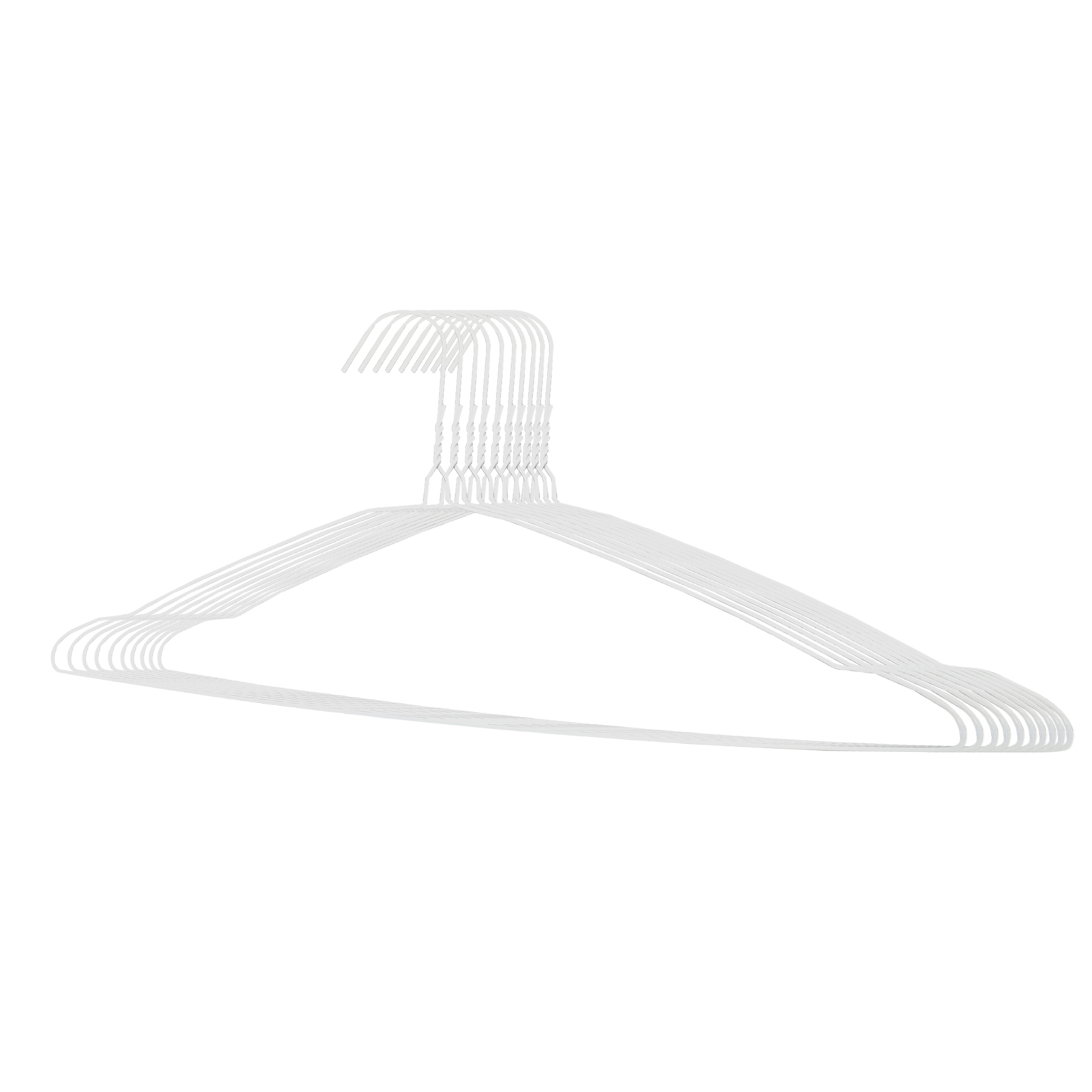 Metal Wire Cloth Hanger Coat Hanger White Vinyl Coat Dry Hanger 10 Pack 16X8" gallery
