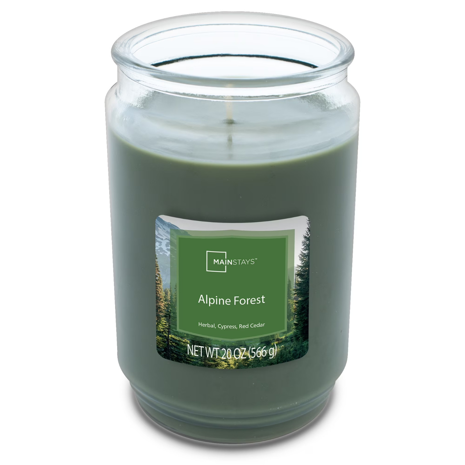Mainstays Single-Wick scented Glass jar candle Alpine Forest 20oz..... gallery