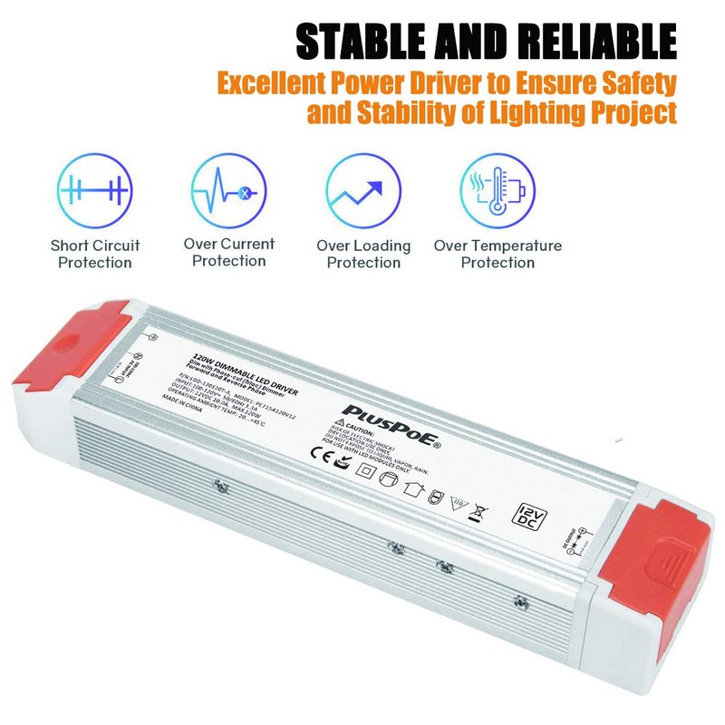 120W Dimmable LED Driver, 12V Triac Dimmable Power Supply, AC 120V to 12V DC ... gallery