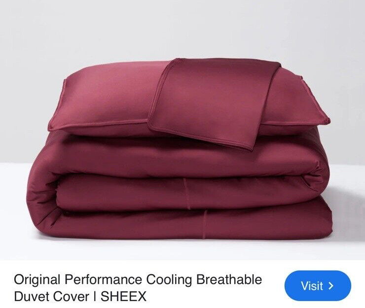 Sheex Original Performance Cooling Duvet Cover Maroon wine QUEEN gallery