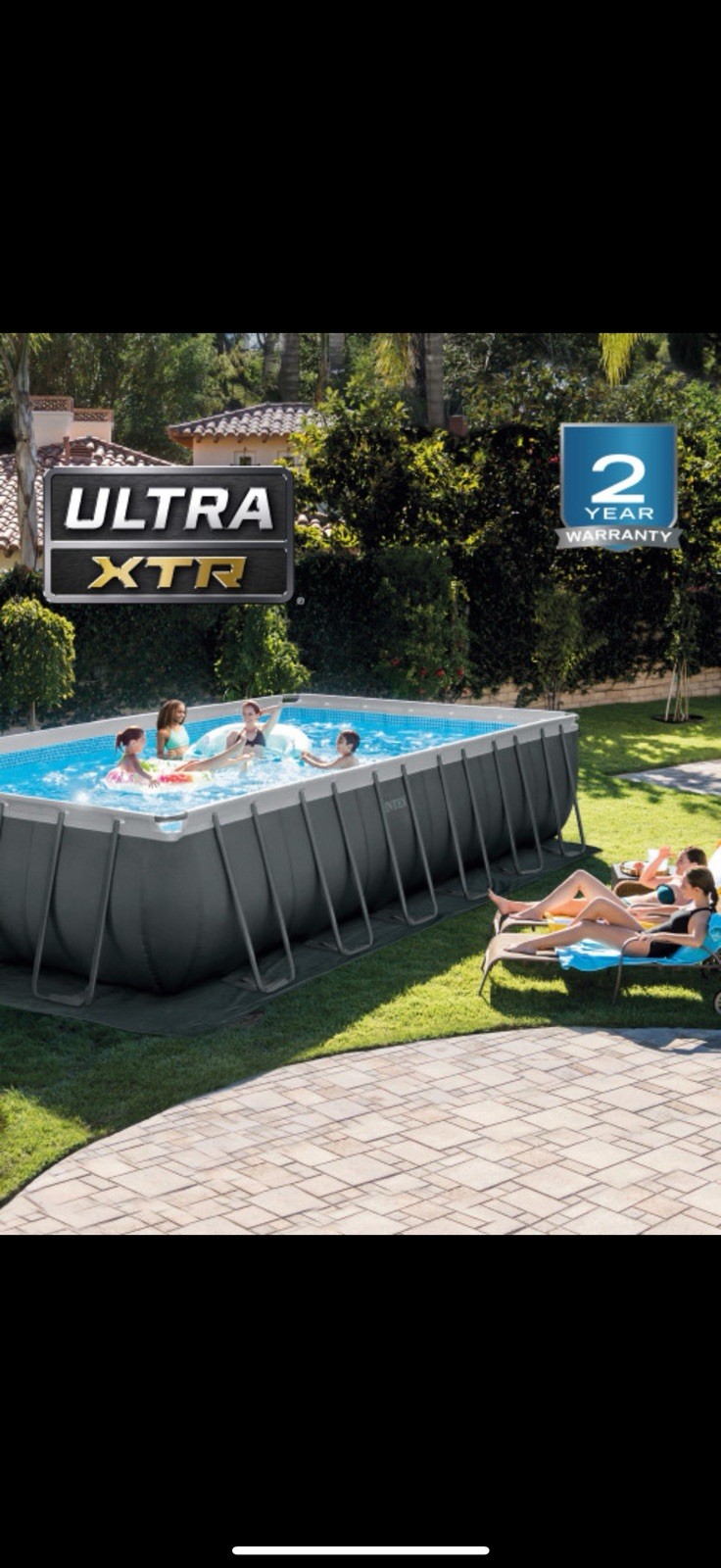 Intex Ultra XTR 24ft x 12ft Rectangular Frame Pool Set 8,403 gal w/ Ladder gallery