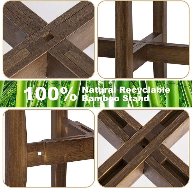 Sturdy Adjustable Plant Stand in Walnut - Fits 8-12 Inch Pots - 120 LB Capacity gallery