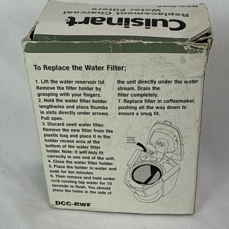 Cuisinart DCC-RWF Replacement Charcoal Water Filter - White 2 Pack gallery