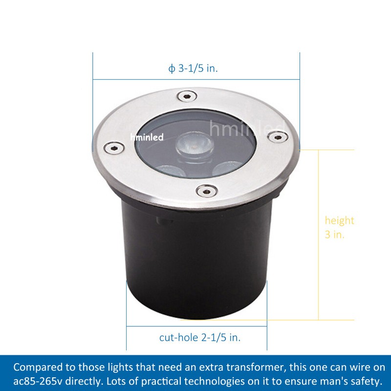 LED Underground Light Garden Path Floor Buried Yard Spot Landscape AC85-265V gallery