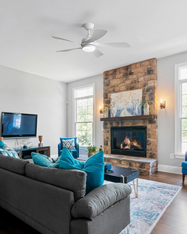 Sofucor 42 Inch Ceiling Fan with Lights and Remote, Indoor/Outdoor Ceiling Fa... gallery