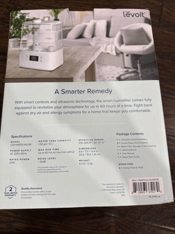 Levoit - VeSync Classic 300S 1.58 gallon Ultrasonic Smart Humidifier - White gallery