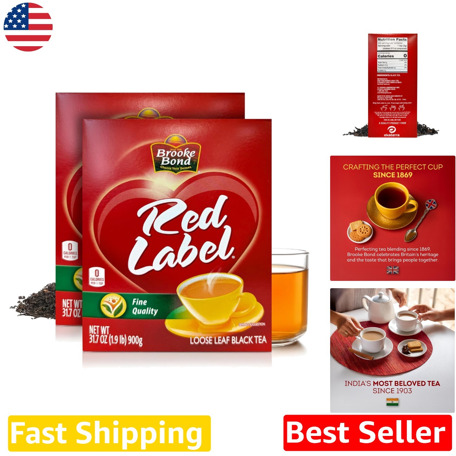 Red Label Loose Tea 900g x2 | Authentic Indian Black Tea, Rich & Aromatic gallery
