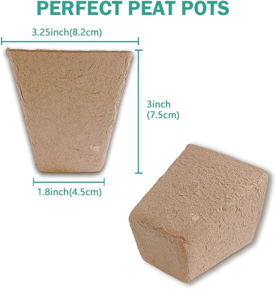 30 Pack Peat Pots 3.25" Biodegradable Seed Starter Garden Plant Pots gallery