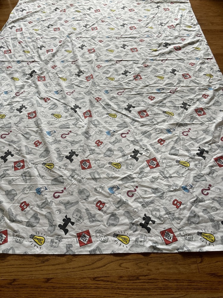 EUC Monopoly Game Twin Size Flat Sheet Tablecloth Fabric Sewing Polyester/Cotton