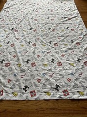 EUC Monopoly Game Twin Size Flat Sheet Tablecloth Fabric Sewing Polyester/Cotton