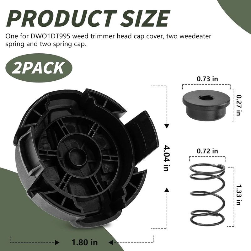 For Dewalt DCST922 20V String Trimmer Replacement Head Cap & 2 Springs Parts Kit gallery