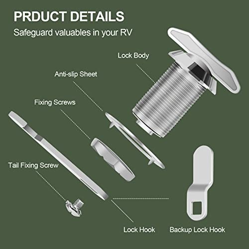 1-1/8” RV Compartment Latch Storage Cam Locks Mailbox Door 1-1/8 Inch gallery