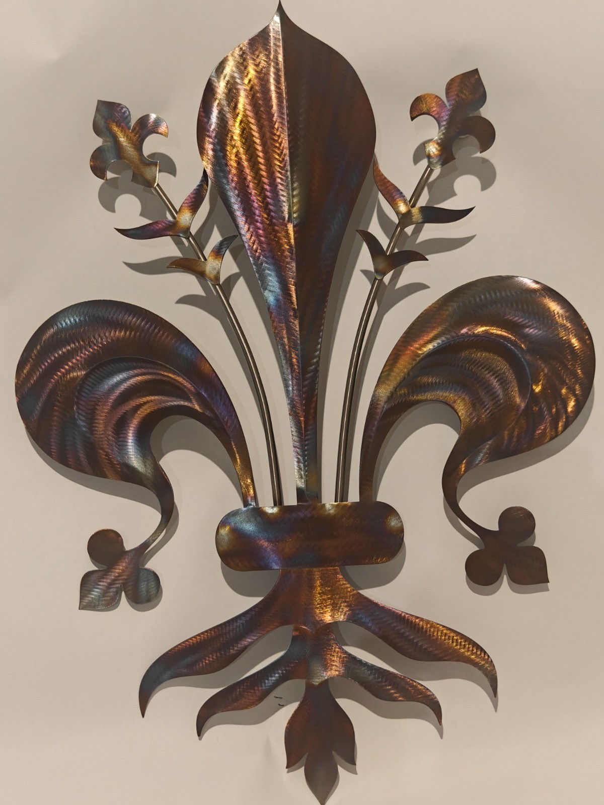 Iridescent Lily in Handmade Stainless Steel, Metal Wall Decor, Rainbow Metal gallery