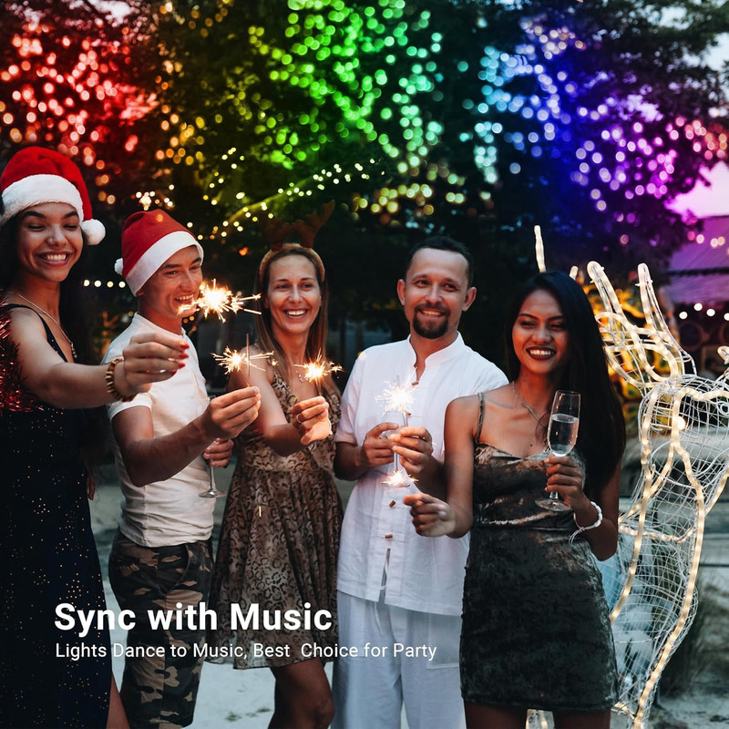 RGB Color Changing String Lights, 33FT 100 LED Red White Blue String Lights with gallery