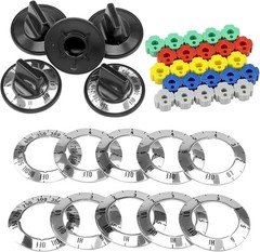 Fetechmate Electric Stove Knobs Black knob Blue,Gray,Green,Red,Yellow insert