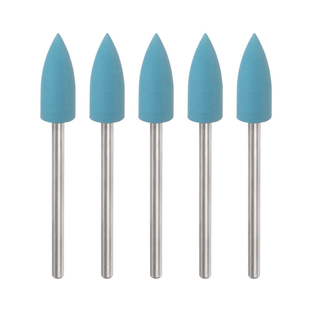 5pcs Rubber Polishing Bit Buffing Wheels 2000 Grit 6mm Tapered Grinding Head
