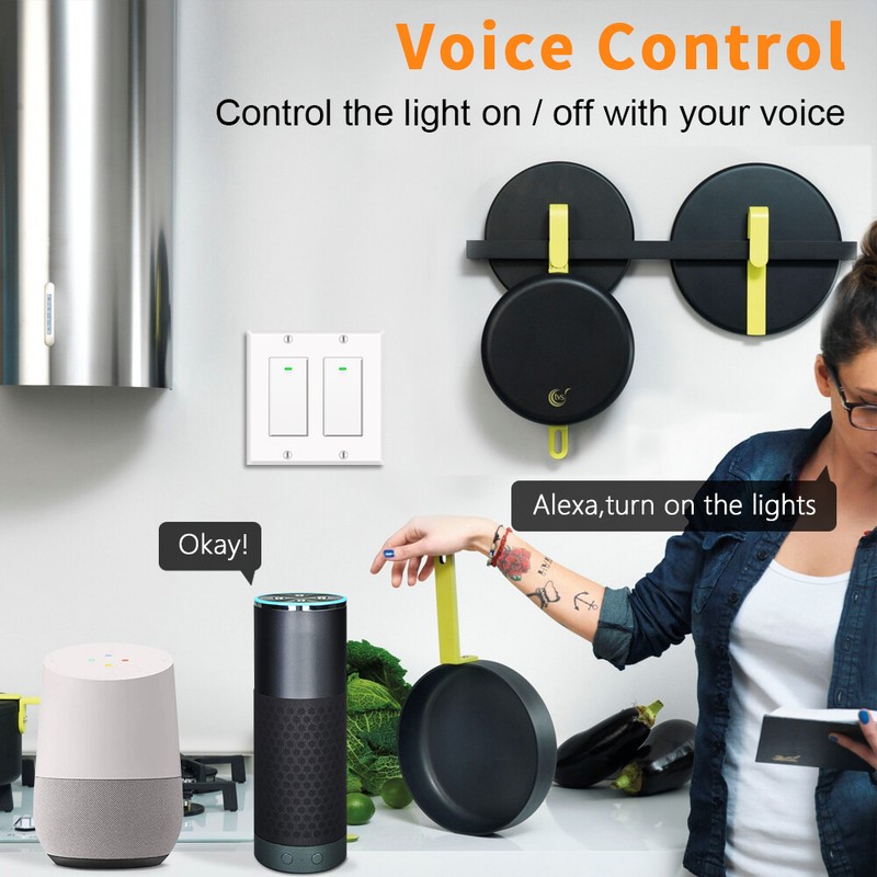 Smart WIFI Switch Light Wall Works with Alexa Google Home voice smart life gallery